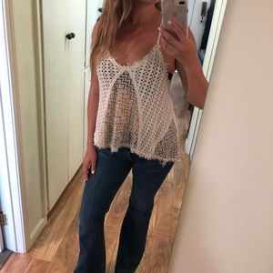 FREE PEOPLE Beige Knitted Tank